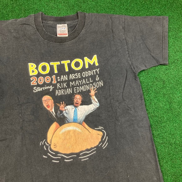 Screen Stars Other - Vintage‎ The Bottom 2001 An Arse Oddity Shirt Mens M Black Live Show Comedy Y2K